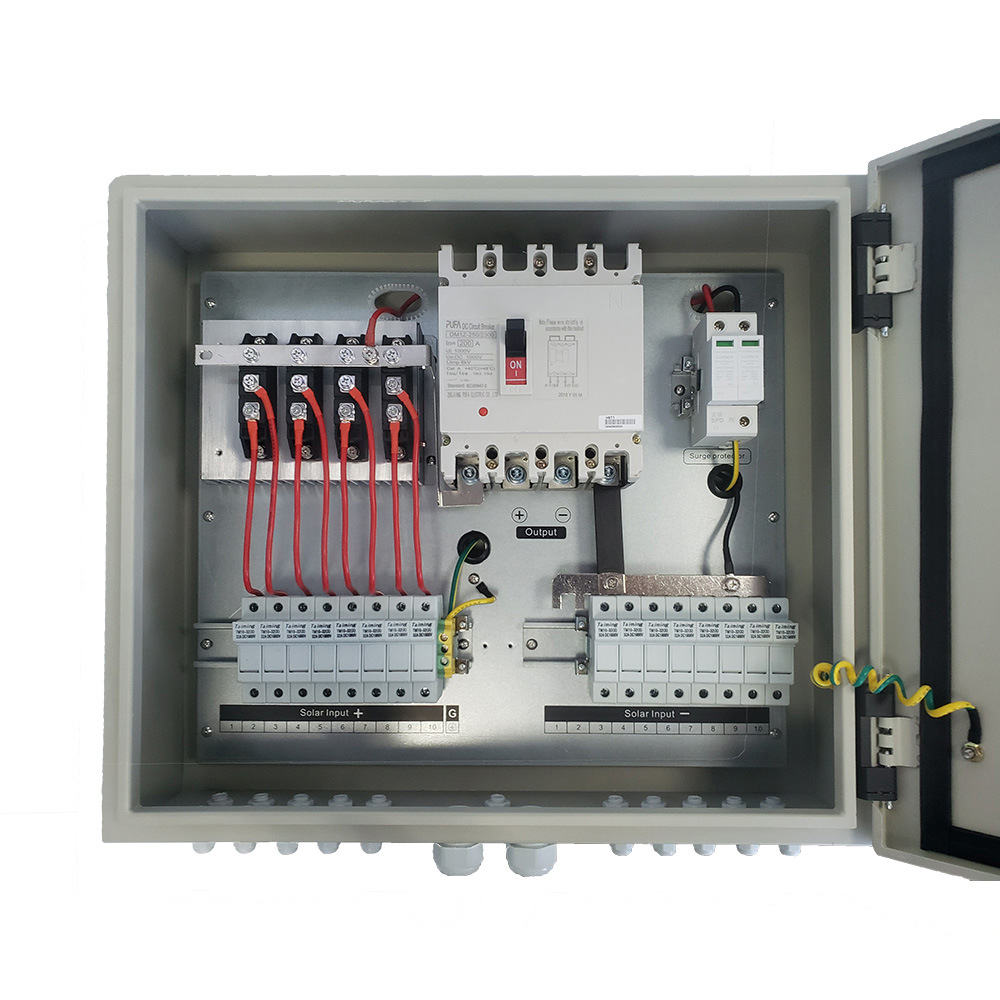 IP65 Solar System DC PV Combiner Box 6 Strings Input 1 Output Combiner Box with SPD and Fuse